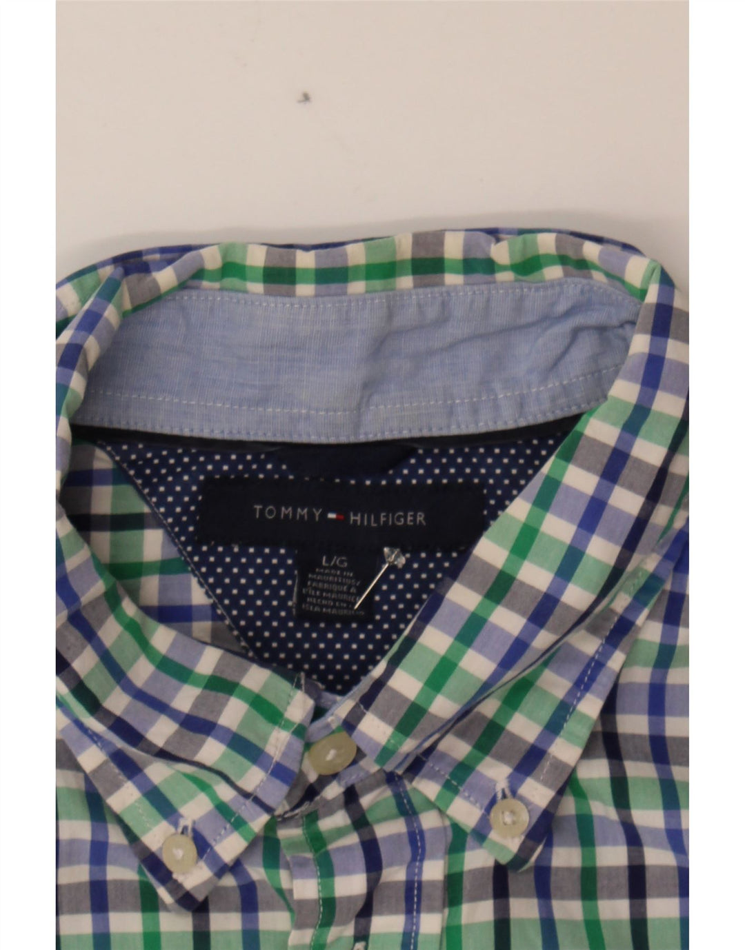 TOMMY HILFIGER Mens Short Sleeve Shirt Large Multicoloured Check Cotton Vintage Tommy Hilfiger and Second-Hand Tommy Hilfiger from Messina Hembry 