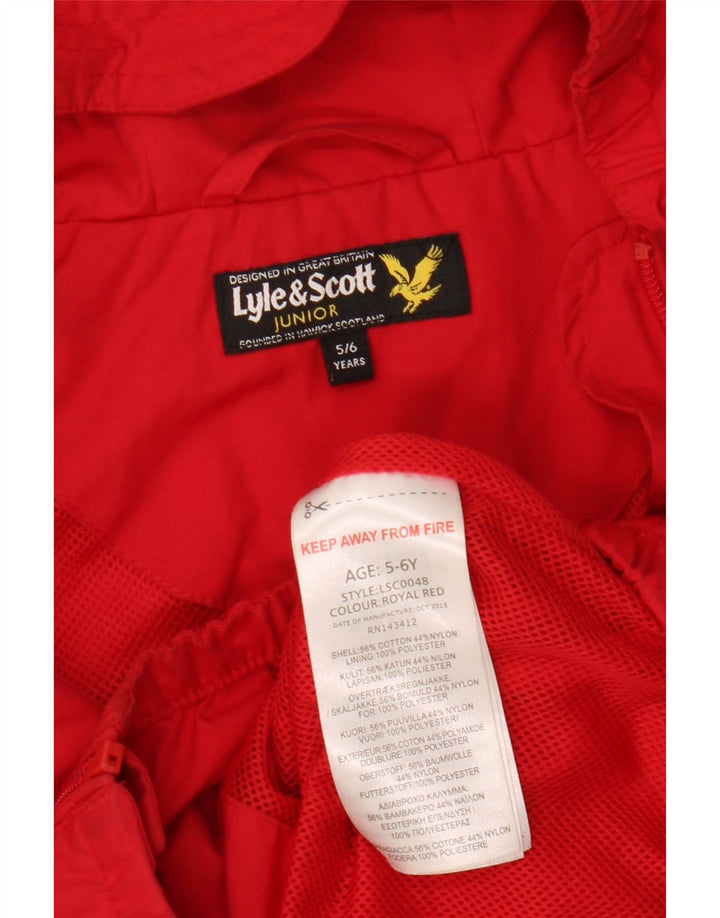 Lyle & Scott Boys vjetrovka s kapuljačom 5-6 godina crvena pamuk