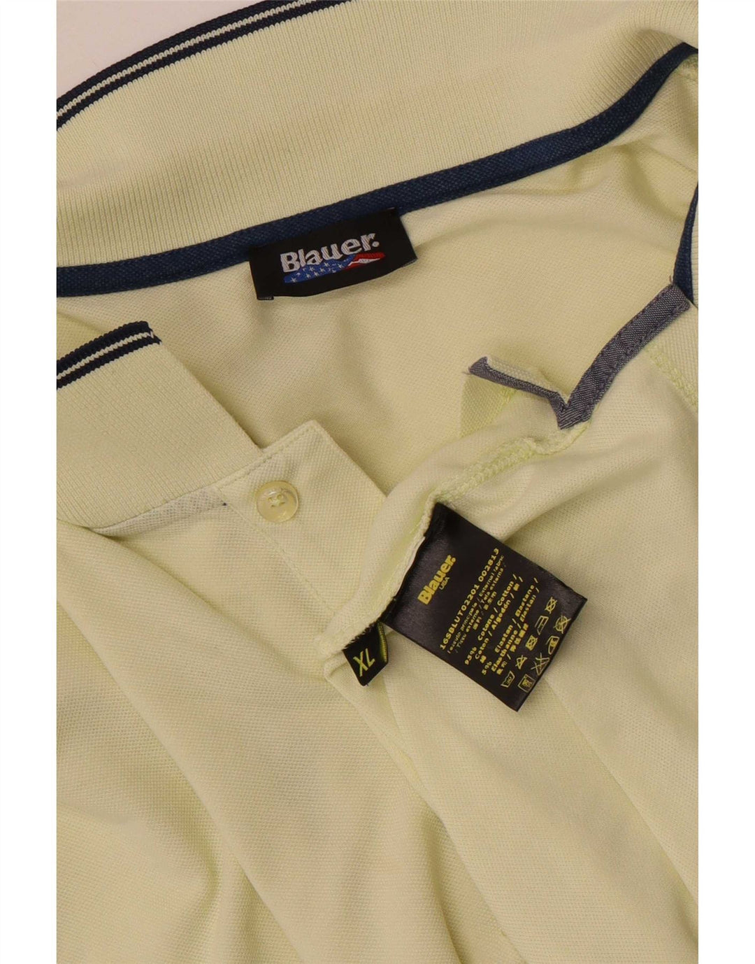 Blauer muška polo majica XL žuti pamuk