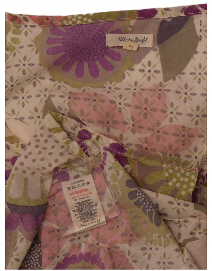 WHITE STUFF Ženska osnovna haljina UK 14 Srednje ljubičasta cvjetna pamuk