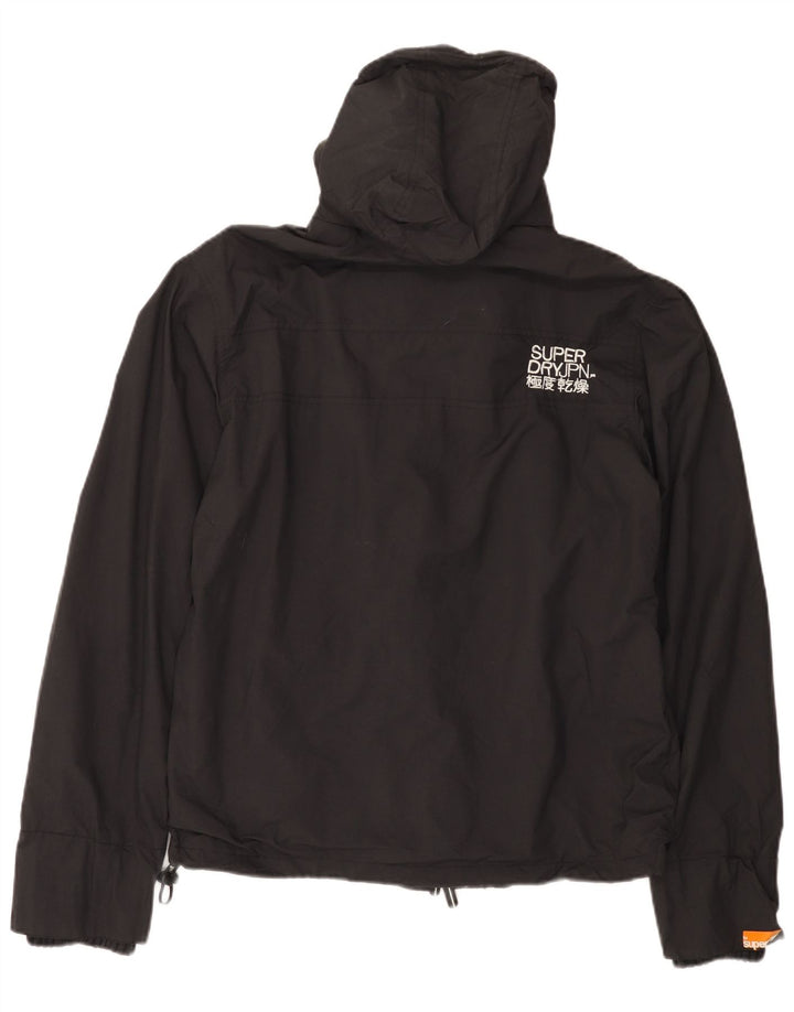 Superdry muška kišna jakna s kapuljačom UK 40 veliki crni najlon