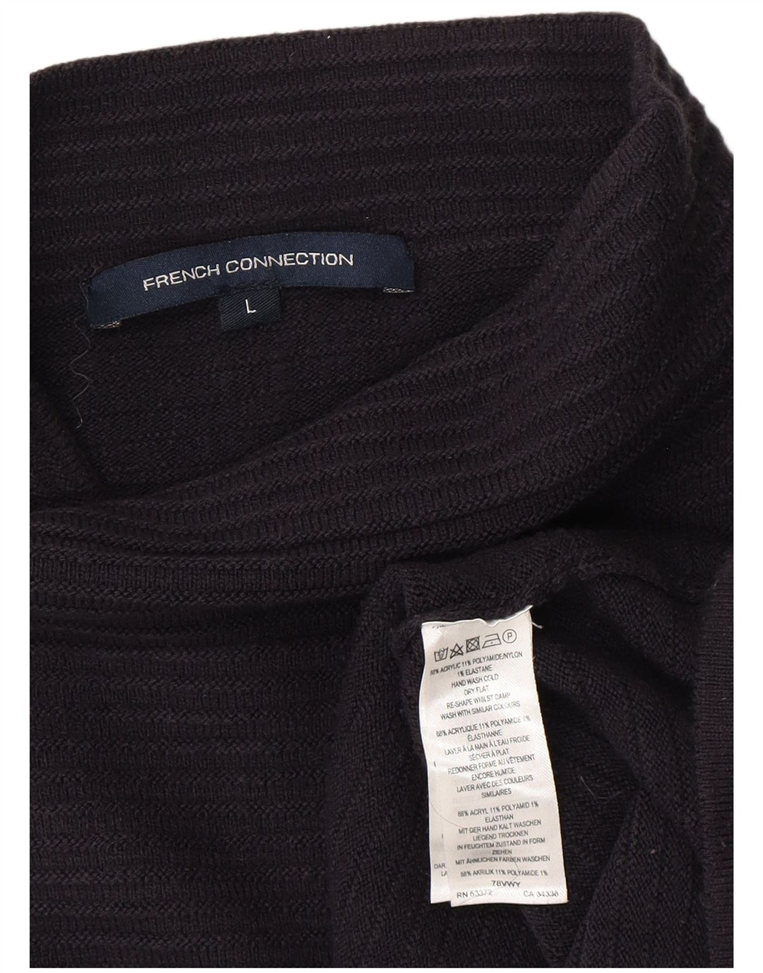 FRENCH CONNECTION Ženski pulover s rol izrezom UK 16 Veliki crni