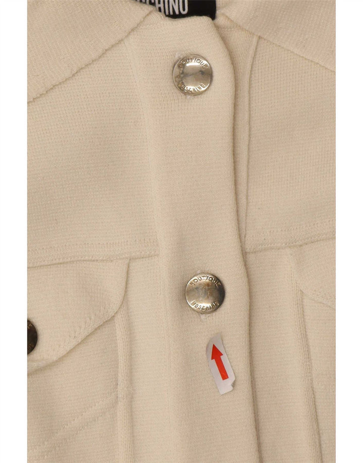 Moschino ženski kardigan pulover UK 8 Small Off White Wool