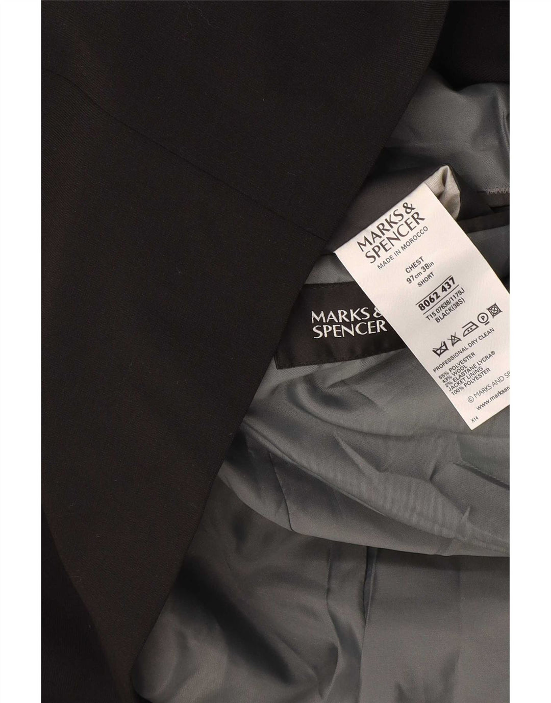 Marks & Spencer muška kratka jakna s 3 gumba UK 38 srednje crna