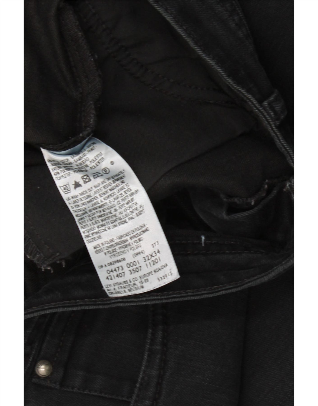 LEVI'S Womens Skinny Jeans W32 L34 Black Cotton Vintage Levi's and Second-Hand Levi's from Messina Hembry 