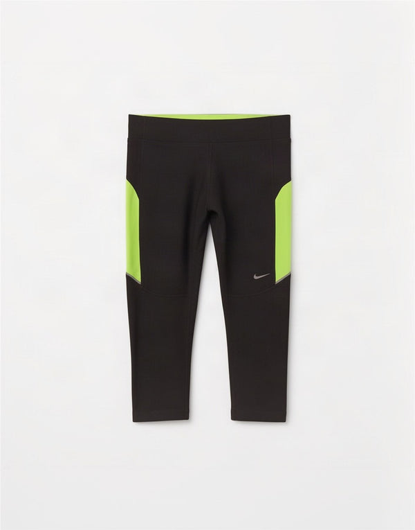 Nike Ženske Dri Fit Capri tajice UK 10 Male sive poliesterske blokove