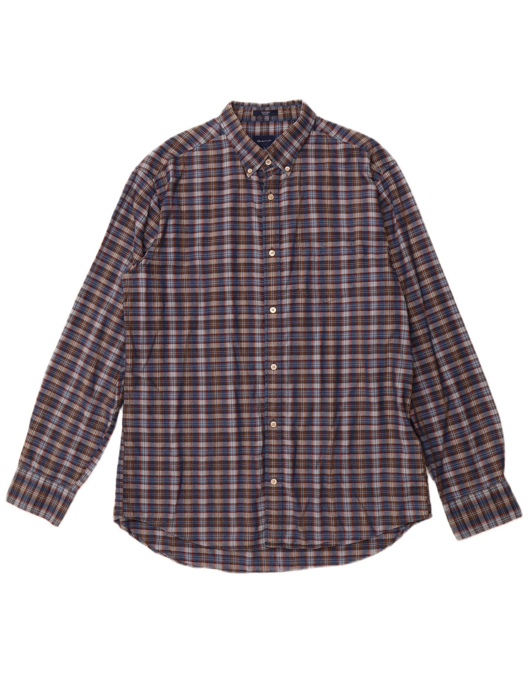 GANT Muška košulja standardnog kroja, veličina 43/44 17 1/2 XL tamnoplavi karirani pamuk