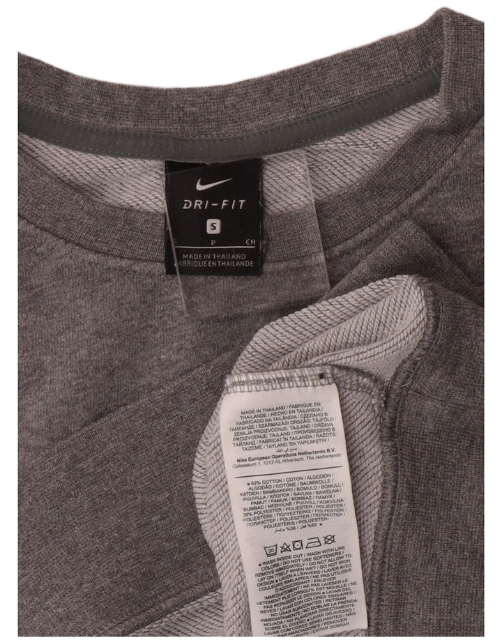 Nike Ženski Dri Fit Graphic Oversized Sweatshirt Jumper UK 10 Small Gray