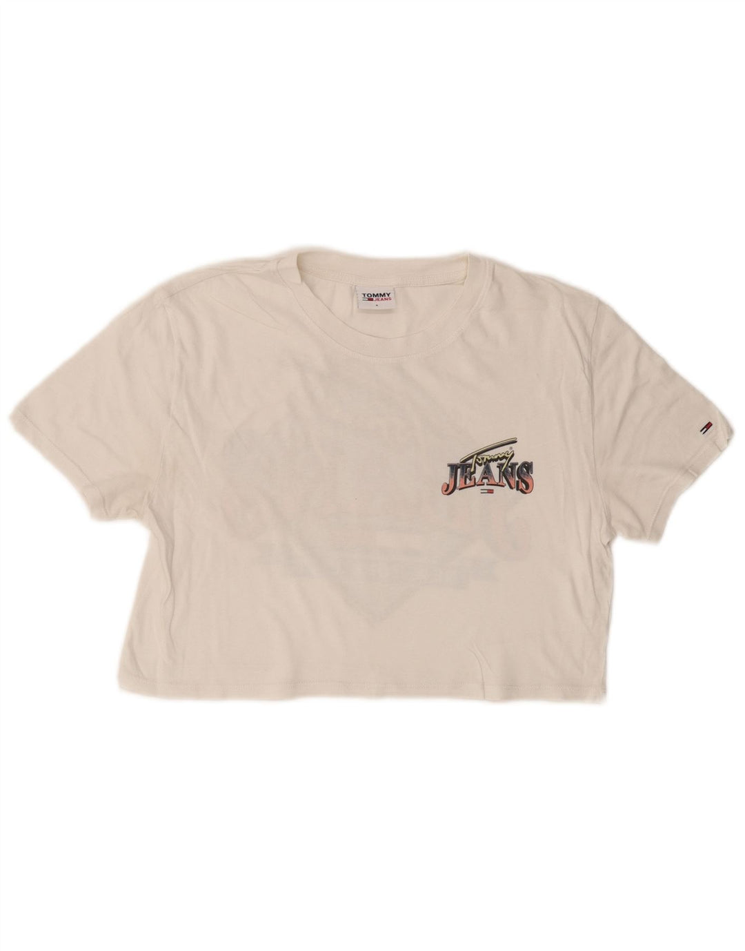 TOMMY HILFIGER Ženska skraćena majica kratkih rukava UK 10 Small White