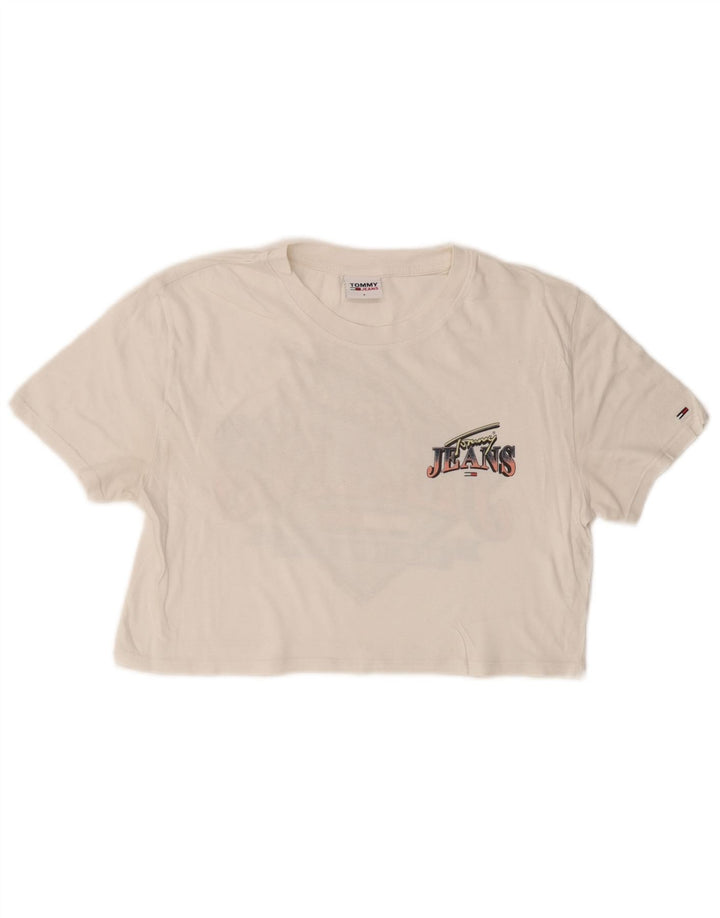TOMMY HILFIGER Ženska skraćena majica kratkih rukava UK 10 Small White