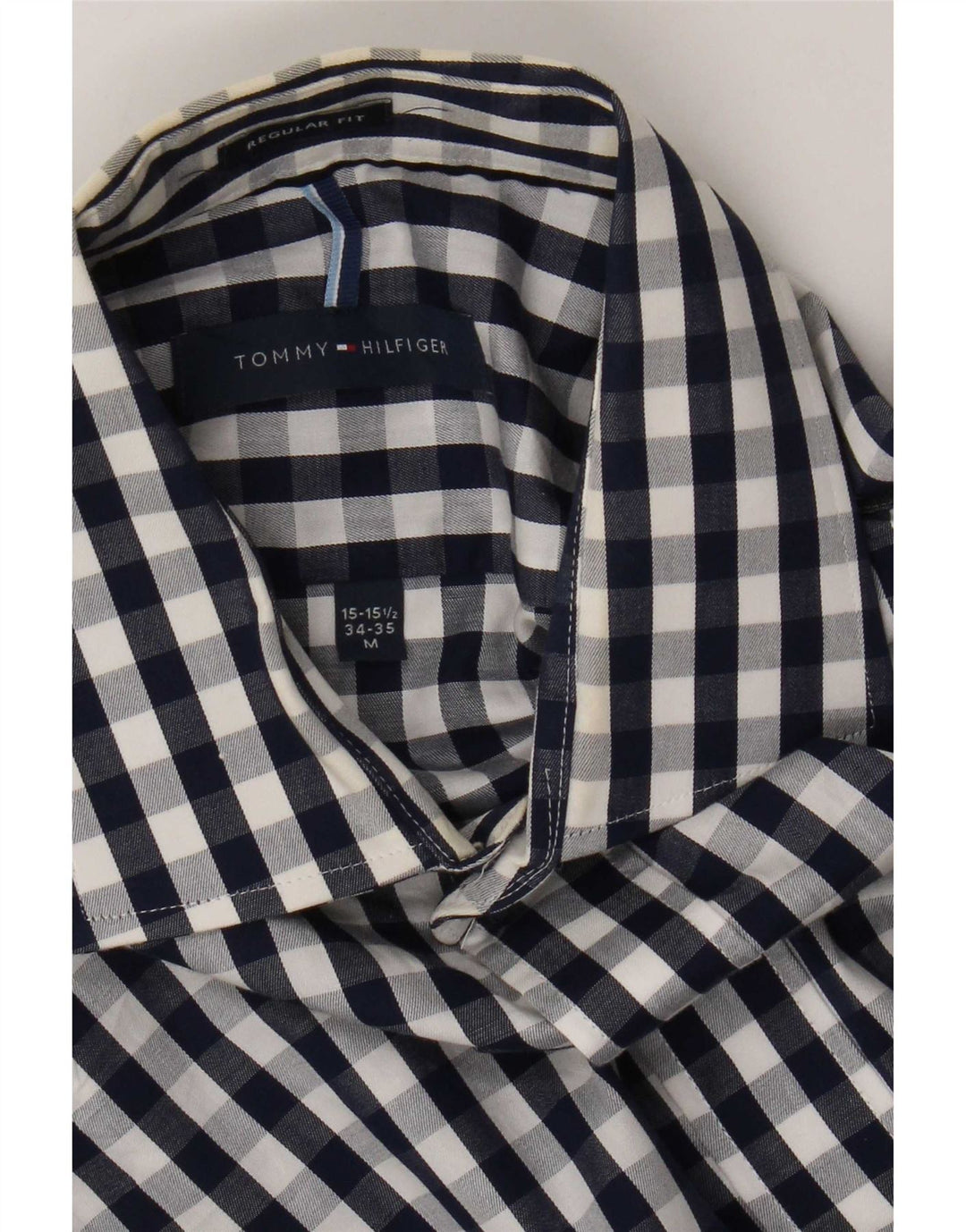 Tommy Hilfiger muška košulja standardnog kroja veličina 15 1/2 srednje tamnoplava gingham