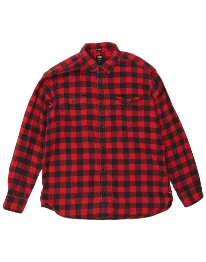 Dickies muška flanelska košulja opuštenog kroja, veliki crveni karirani