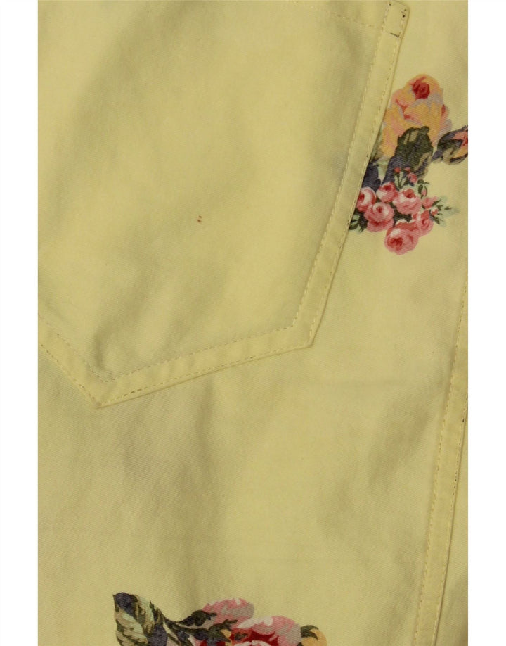 VINTAGE Womens Denim Skirt W30 Medium Yellow Floral Vintage Vintage and Second-Hand Vintage from Messina Hembry 
