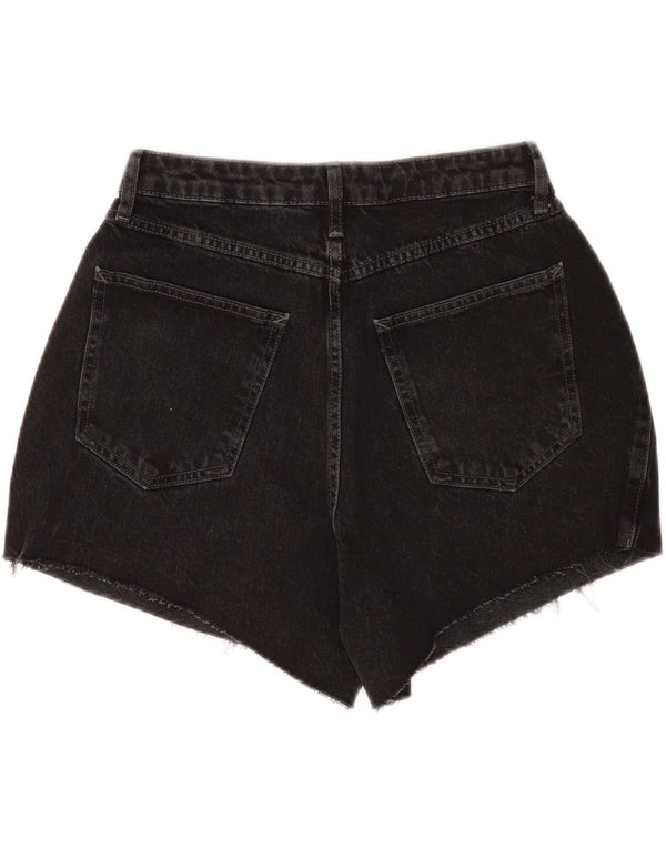 Topshop ženske traper kratke hlače UK 10 male W28 crni pamuk