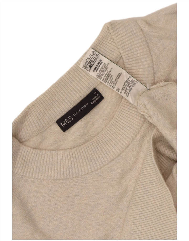 Marks & Spencer Womens Crew Neck Jumper Sweater UK 14 Medium Beige