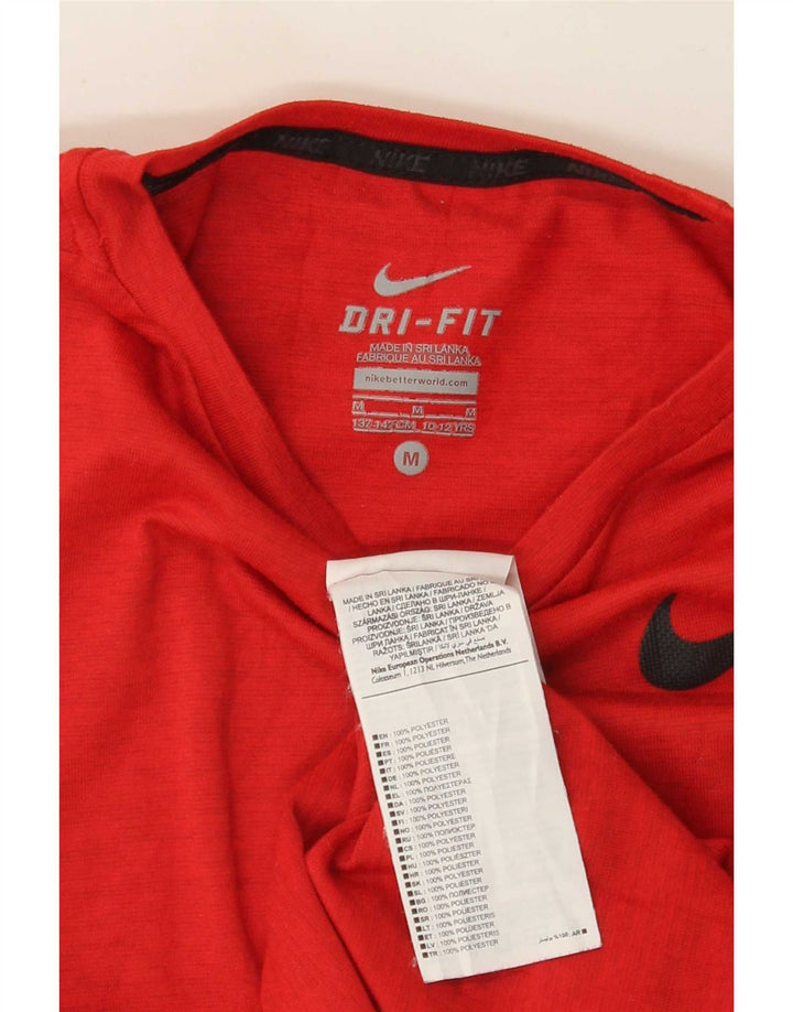 Nike Boys Dri Fit T-Shirt Top 10-11 Years Medium Red Flecked Poliester