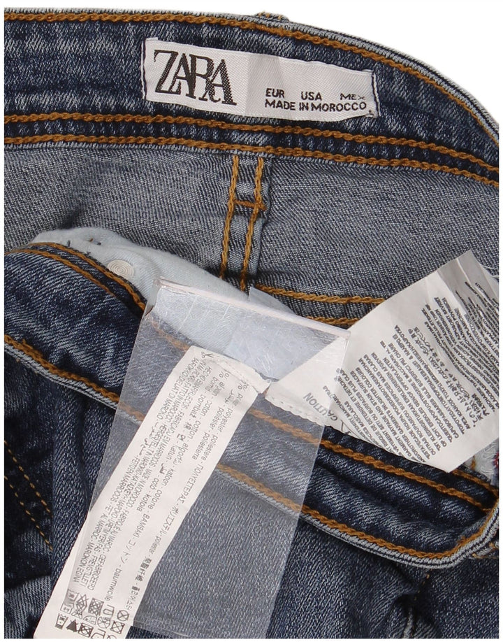 Zara ženske uske traperice s oštećenjem W36 L28 plavi poliester