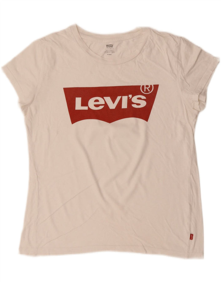 LEVI'S ženska majica kratkih rukava s grafičkim motivima UK 14 Srednje bijeli pamuk
