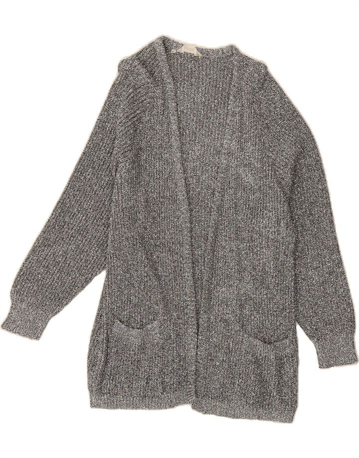 VINTAGE Womens Longline Open Cardigan Sweater IT 46 Large Grey Viscose Vintage Vintage and Second-Hand Vintage from Messina Hembry 