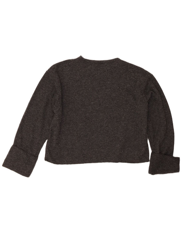 Zara ženski kratki pulover s okruglim izrezom UK 16 Large Grey