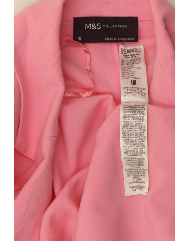 MARKS & SPENCER Ženska jakna s otvorenim sakoom s 3/4 rukava UK 16 Velika ružičasta