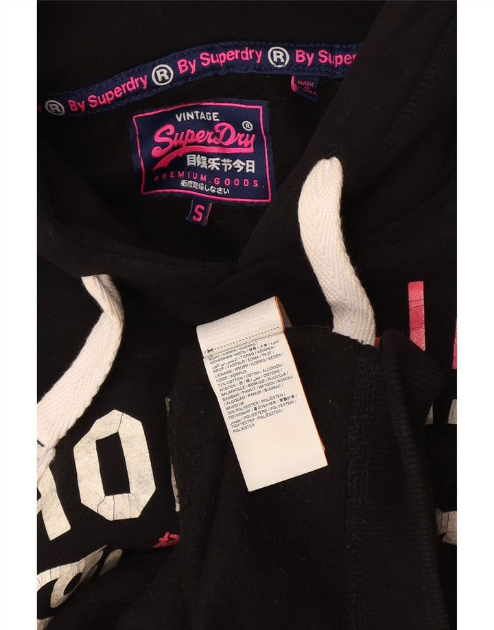 Superdry Mens Hornets Graphic majica s kapuljačom UK 10 Mali crni pamuk