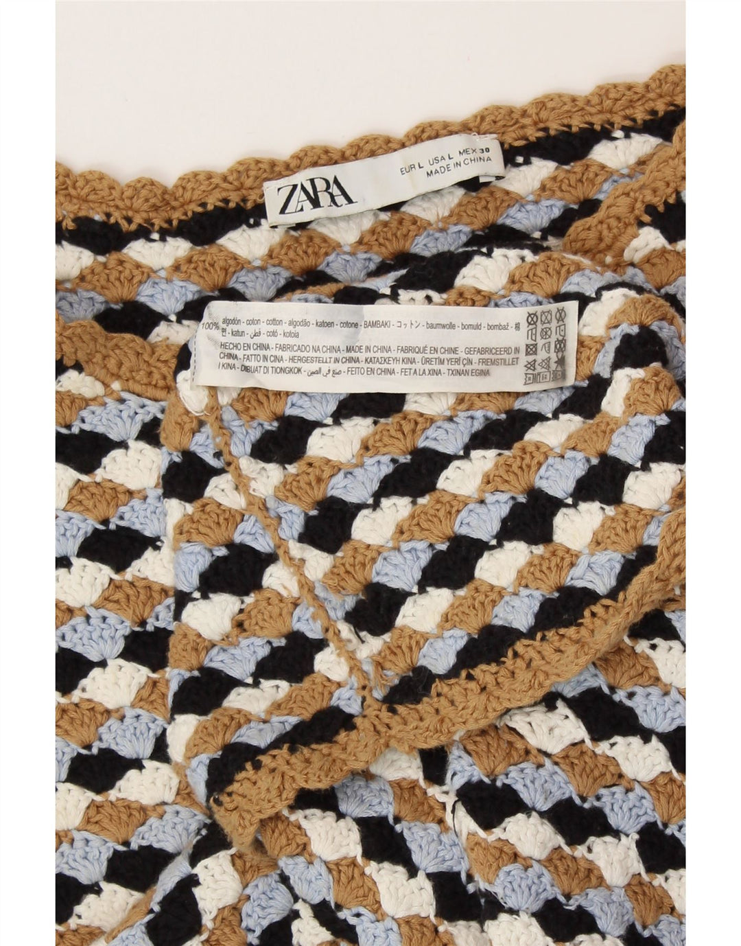 ZARA ženski pulover s kratkim izrezom UK 14 Veliki višebojni