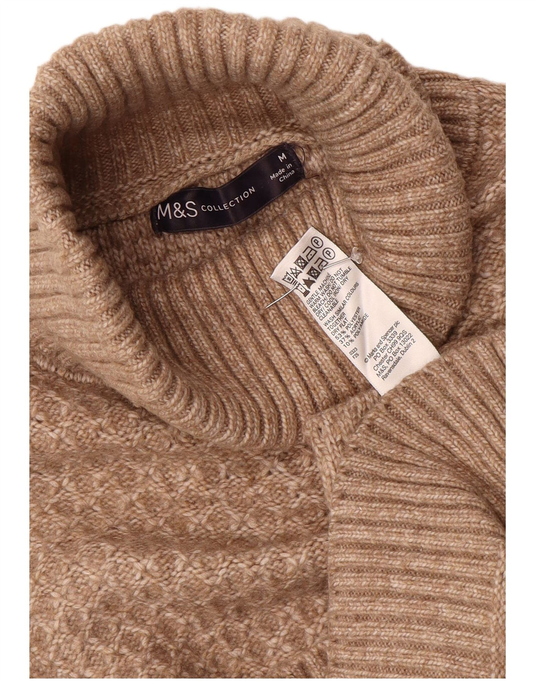 Marks & Spencer ženski pulover s rol izrezom UK 14 Srednje smeđa