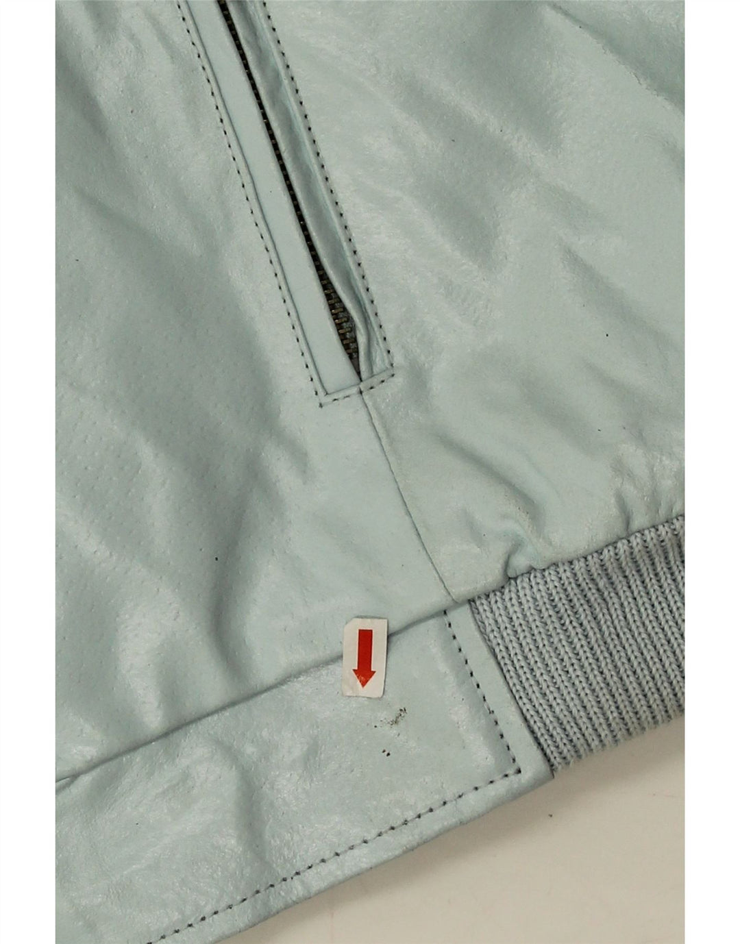 Vintage ženska bomber jakna od umjetne kože IT 44 Srednje plava