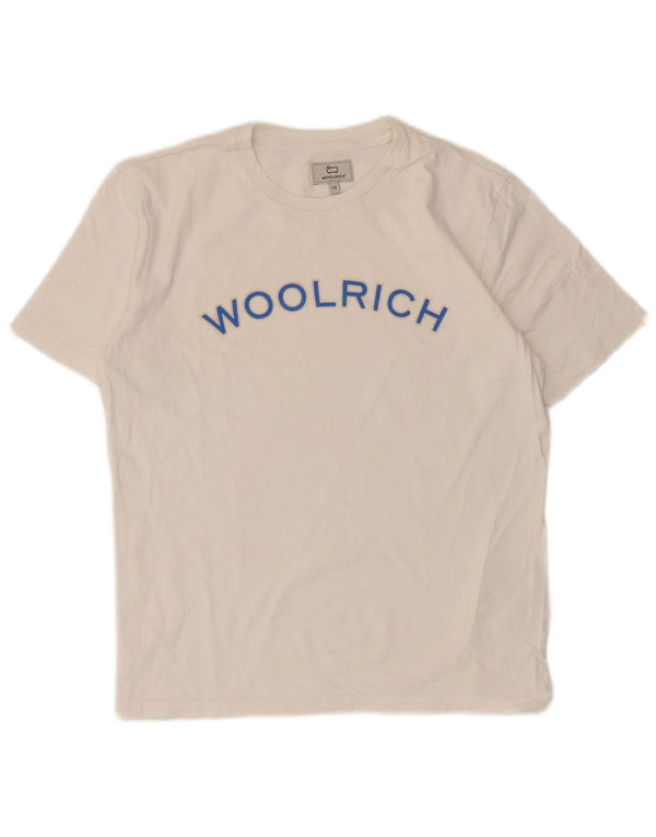 Woolrich majica kratkih rukava s grafičkim motivima, 11-12 godina, bijeli pamuk