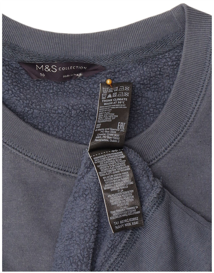 Marks & Spencer Ženski džemper s grafičkim motivima UK 16 Veliki tamnoplavi