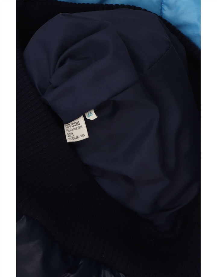 VINTAGE muška podstavljena jakna IT 46 Small Blue Colourblock poliamid