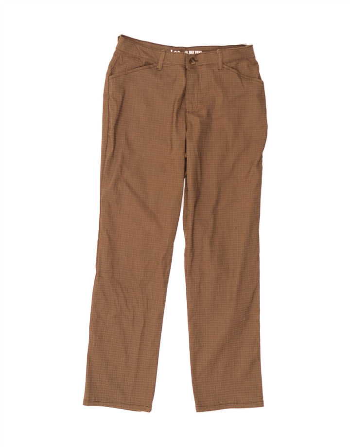 LEE Womens Straight Casual Trousers US 6 Medium W30 L29 Brown Check Vintage Lee and Second-Hand Lee from Messina Hembry 