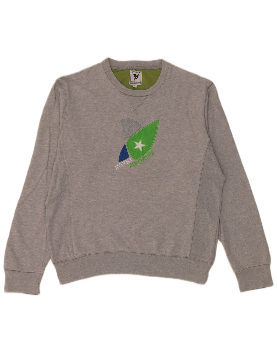 Veliki sivi pamuk Avirex Graphic Regular Fit Sweatshirt džemper