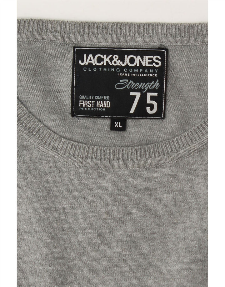 Jack & Jones muški džemper s okruglim izrezom XL sivi s pjegama