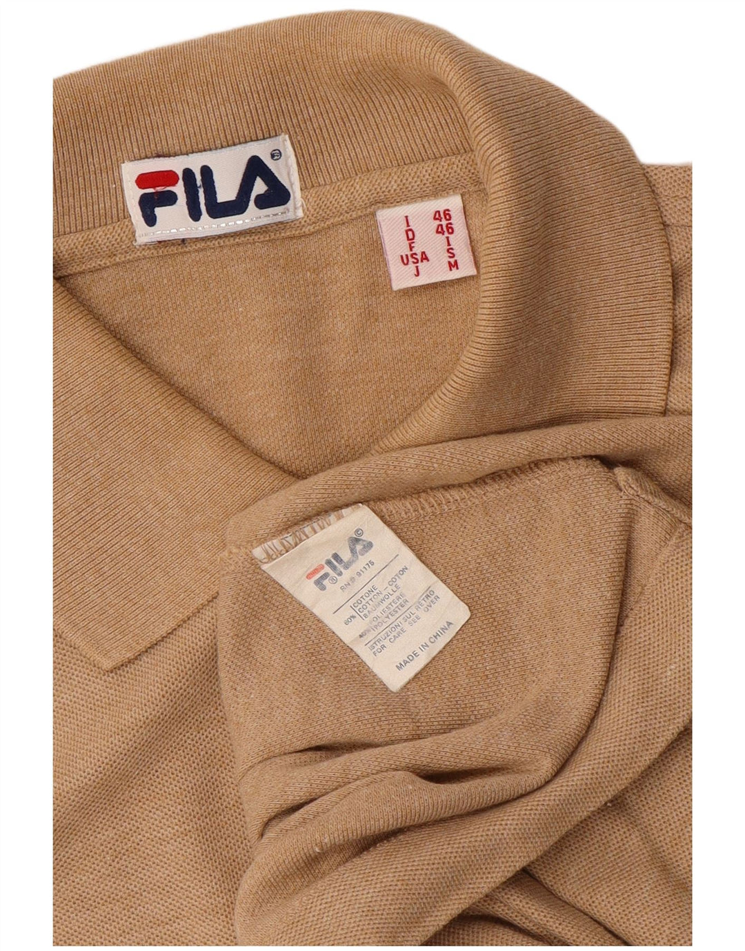FILA muška polo majica IT 46 mali smeđi flekasti pamuk