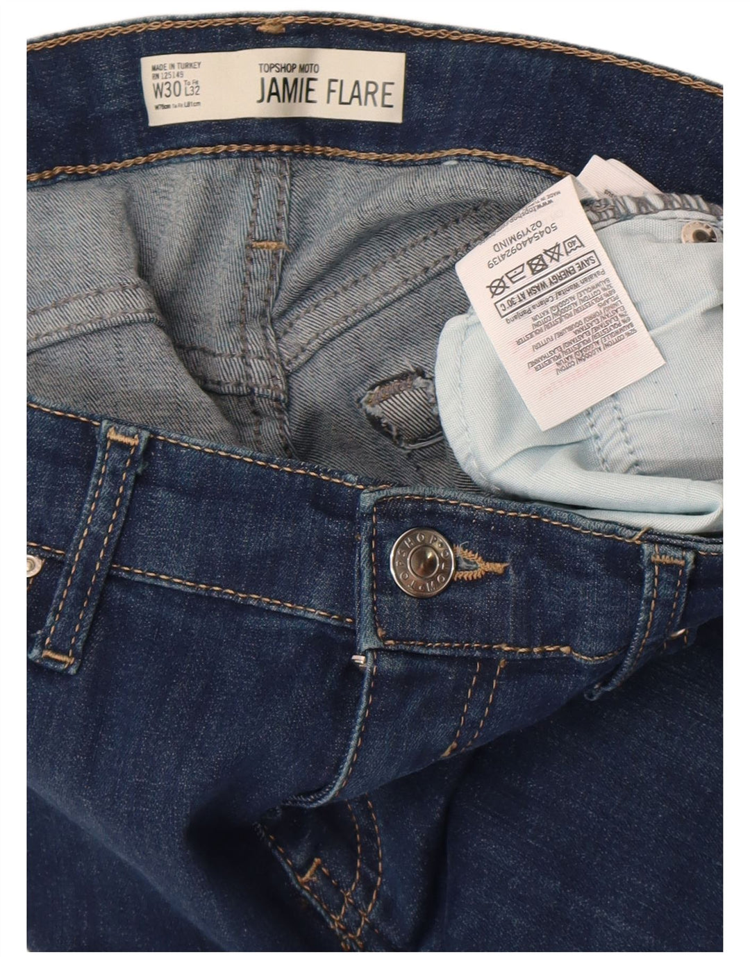 TOPSHOP Ženske lepršave traperice Jamie W30 L32 plavi pamuk