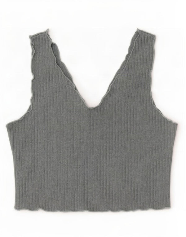 Shein ženski kratki top bez rukava UK 14 veliki sivi poliester