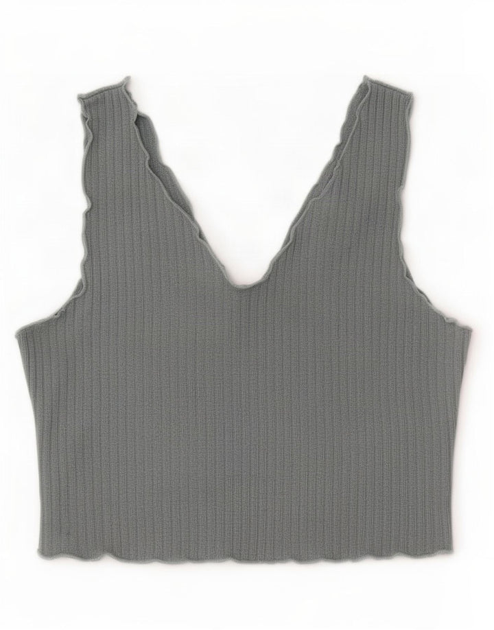 Shein ženski kratki top bez rukava UK 14 veliki sivi poliester