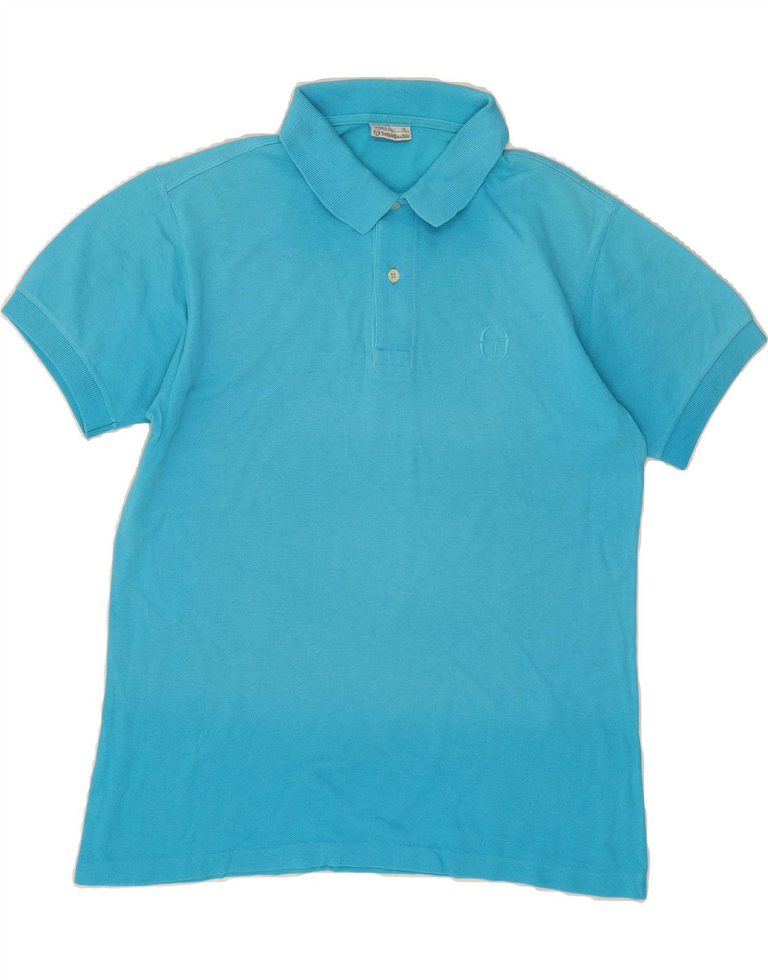 SERGIO TACCHINI Mens Polo Shirt Medium Blue Cotton Vintage Sergio Tacchini and Second-Hand Sergio Tacchini from Messina Hembry 