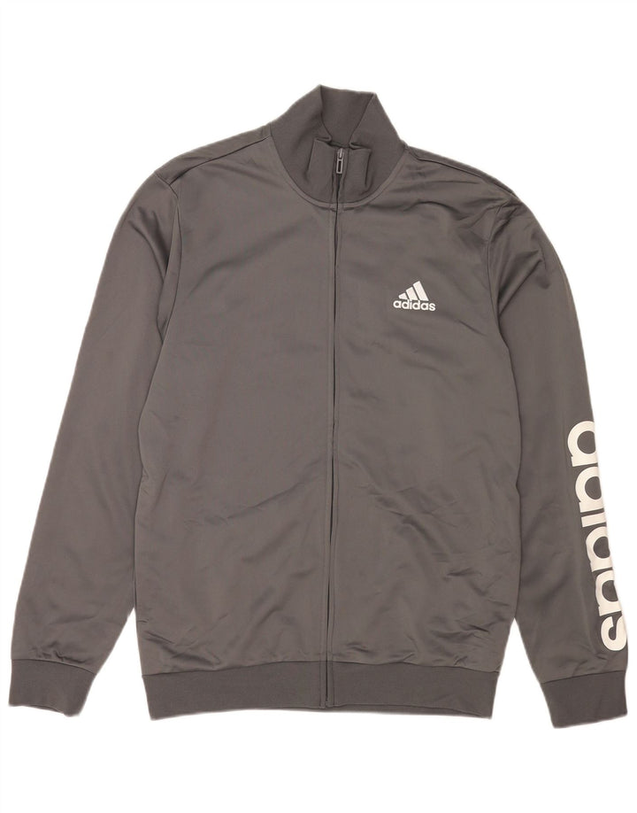 Adidas muška grafička trenirka gornja jakna UK 40/42 srednje sivi poliester