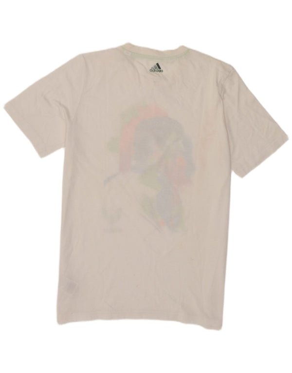 Adidas Boys MESSI Graphic T-Shirt Top 15-16 Years White Pamuk