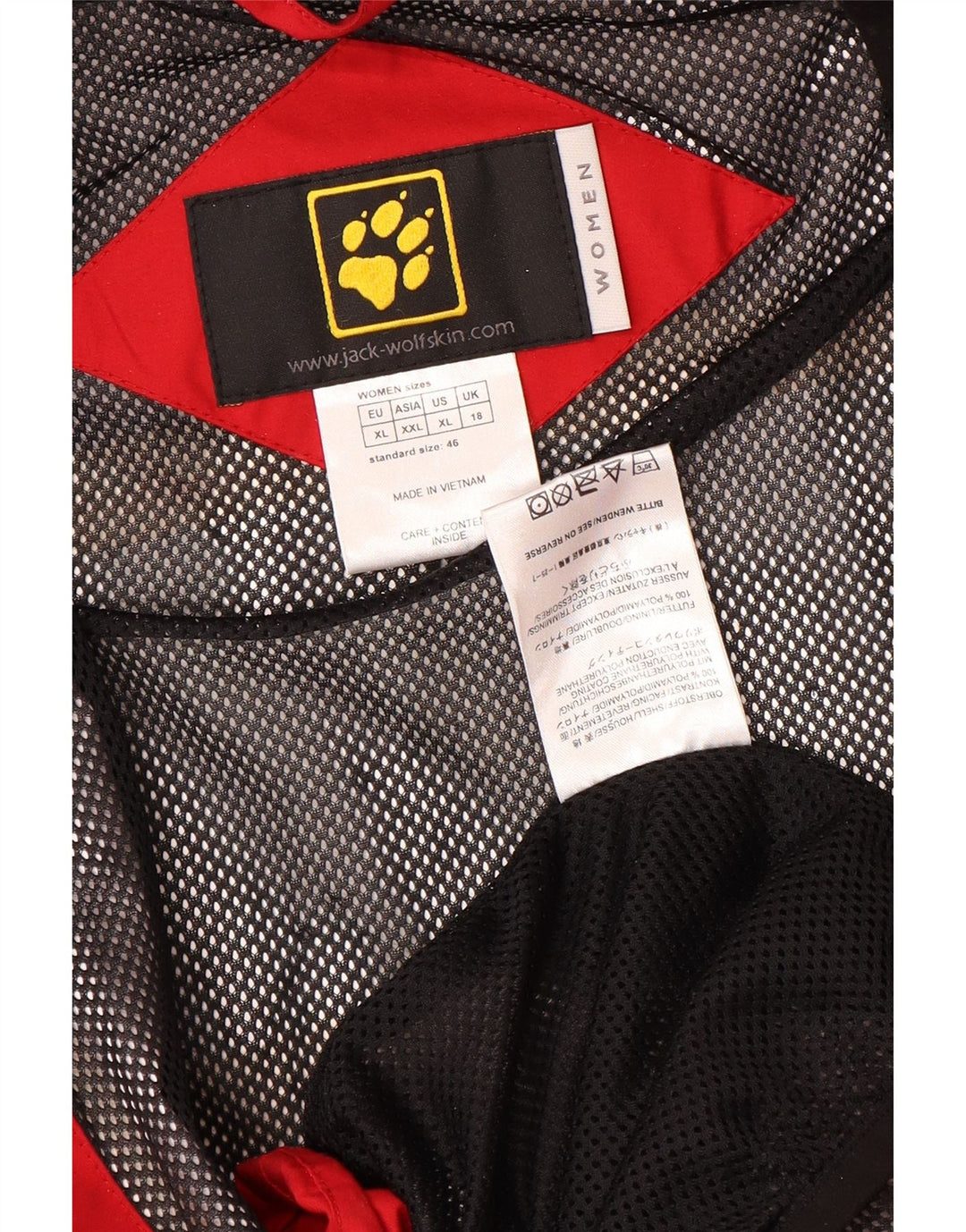 JACK WOLFSKIN Ženska prevelika kišna jakna UK 18 XL Red Colourblock