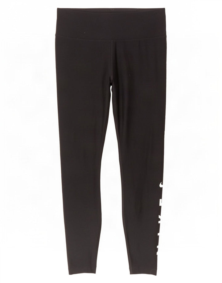 Nike Ženske Dri Fit Graphic Leggings UK 14 Srednje crni poliester
