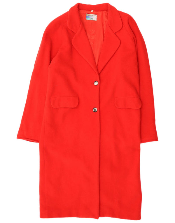 Vintage ženski preveliki kaput UK 14 srednje crvene vune