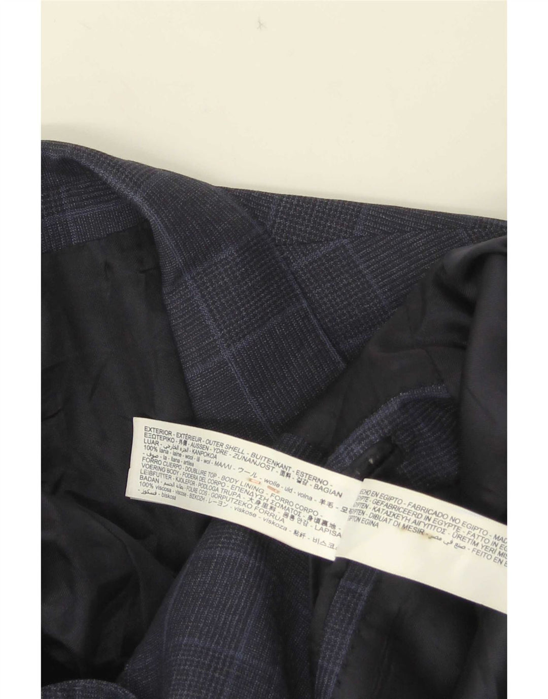 Massimo Dutti muška jakna sa 2 gumba EU 40 srednje mornarsko plava karirana vuna
