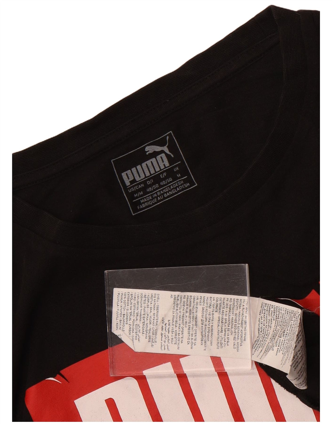 Puma muška grafička majica kratkih rukava Srednji crni pamuk