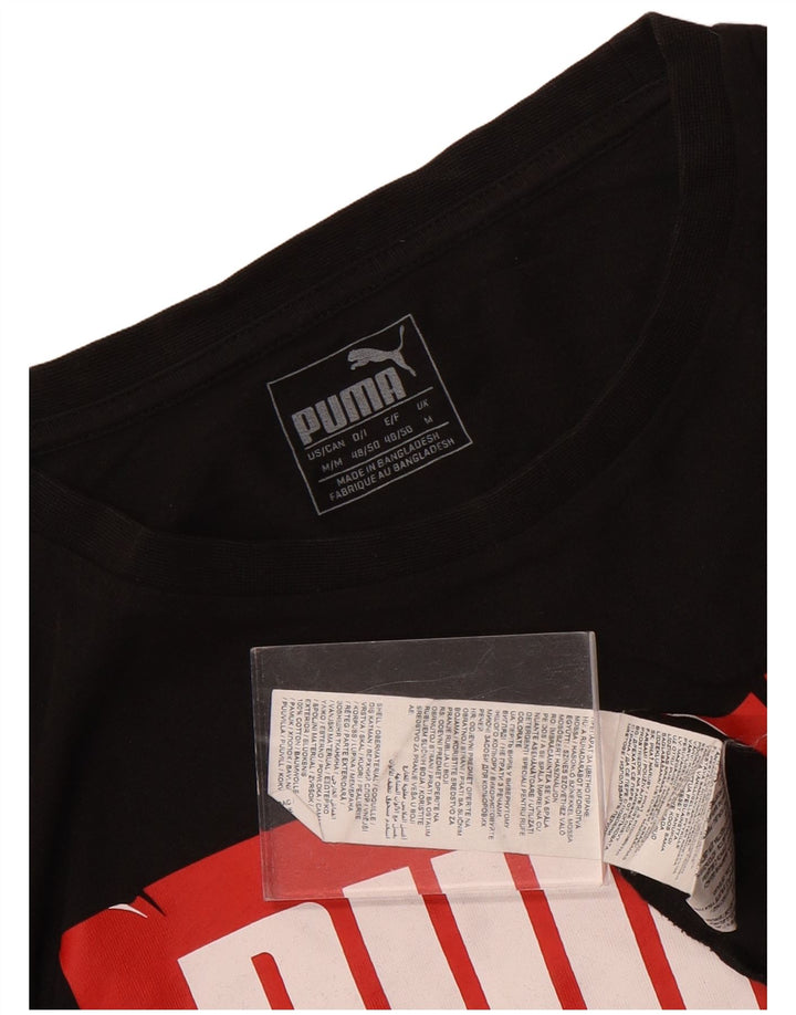 Puma muška grafička majica kratkih rukava Srednji crni pamuk