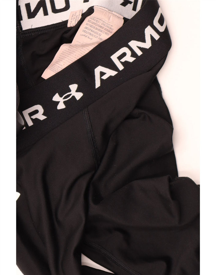 Grafičke tajice Under Armour za djevojčice 9-10 godina, crni poliester