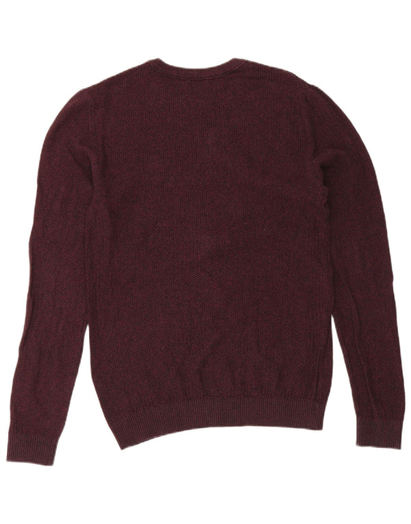 Jack & Jones muški džemper s okruglim izrezom, srednji tamnocrveni flekasti pamuk